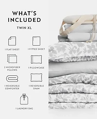ienjoy Home Patterned Dorm 8-Piece Comforter Set, Twin Xl