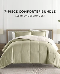 ienjoy Home Bedding Bundle Reversible Pattern -Piece Comforter Set