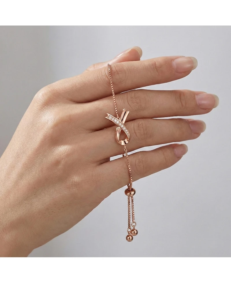 GiGiGirl Stunning Teens/Young Adults 18K Rose Gold Plated Infinity Love Adjustable Bracelet