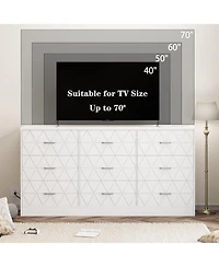 Gaomon 9 Drawer Dresser, 63 Dresser for Bedroom with Power Outlet, Modern Hallway, Living Room