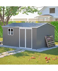 Streamdale Outdoor Storage Shed Metal, Large Garden Tool Sheds with Lockable Doors