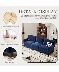 Streamdale 3-Seater Corduroy Sofa Couch with Deep Seats & Armrests