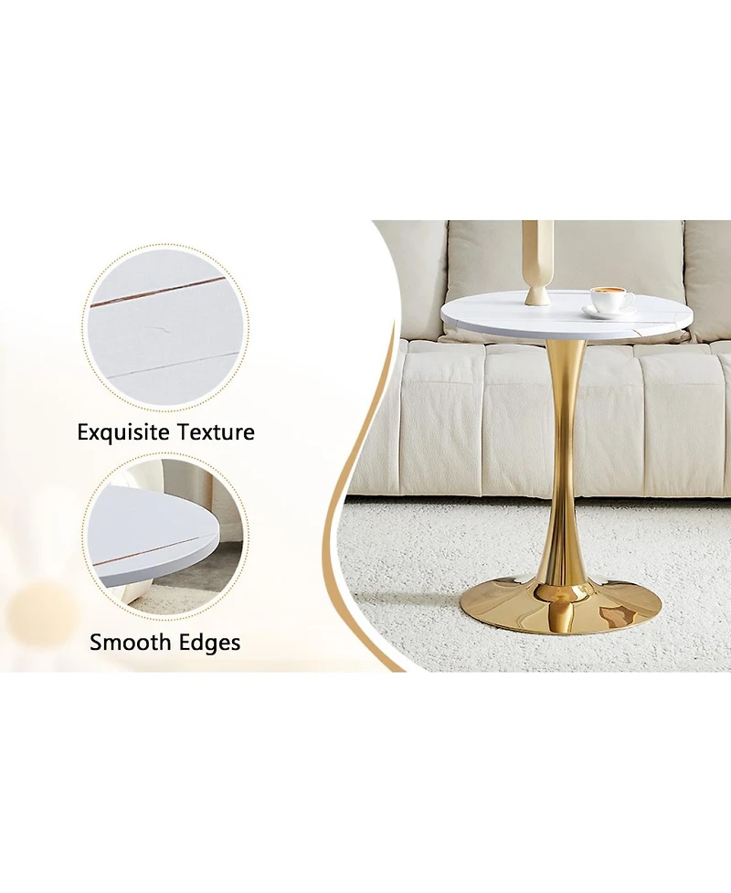 Streamdale Furniture Round Dining Table Tulip Bistro Table with Metal Pedestal