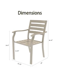 Streamdale Furniture Vrshwo Iron Terrace Dining Chairs, Set of 2 Cream Outdoor Metal Chairs