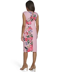 Eliza J Petite Draped Bodice Midi Dress