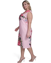 Eliza J Plus Floral Print Sheath Midi Dress