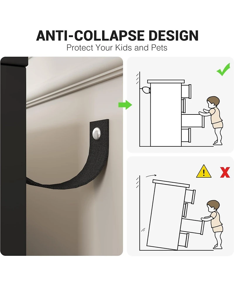 gaomon 6 Drawer Dresser, Modern Wooden Chest of Drawers with Gold Handles, Deep Drawers for Bedroom, Living Room and Entryway