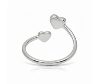 Curata Jewelry Polished Double Love Hearts Adjustable toe ring.