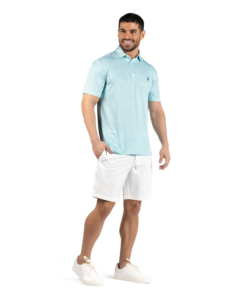 TailorByrd Men's Geo Floral Printed Performance Polo