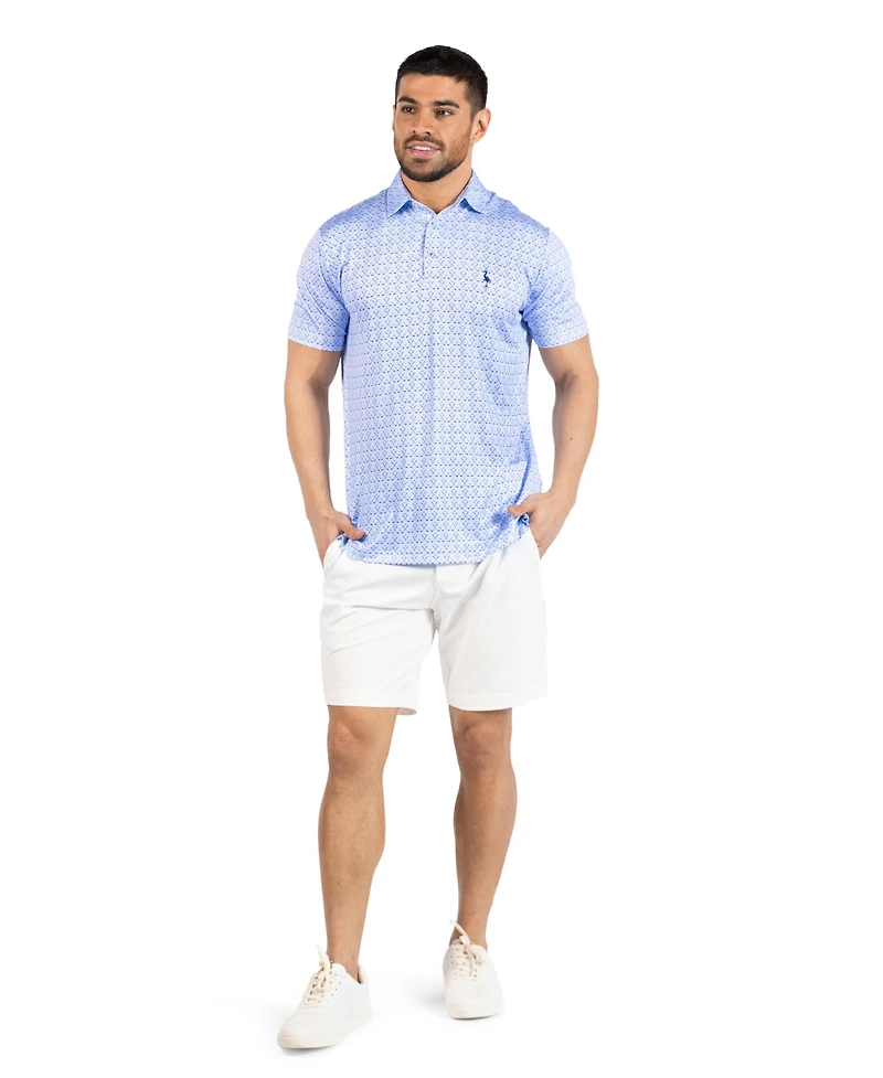 TailorByrd Men's Golf Clubs Printed Performance Polo