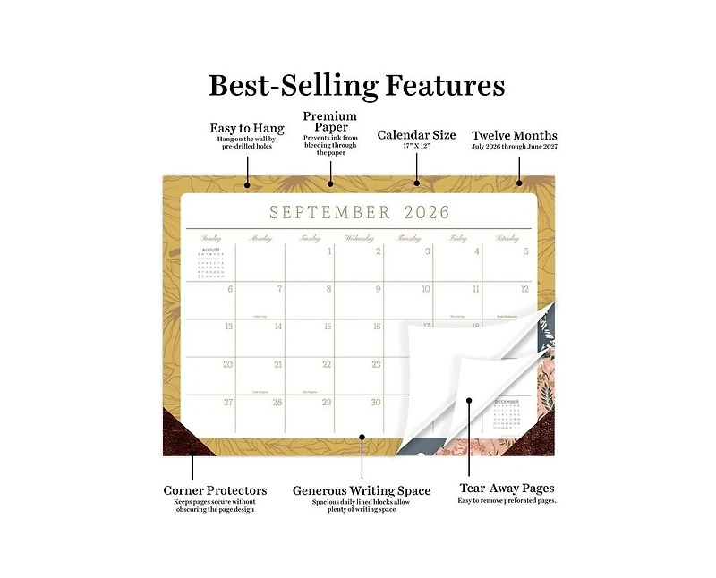 Tf Publishing Paper Goods July 2026 - June 2027 Artisan Legacy Medium Desk Pad Monthly Blotter Calendar