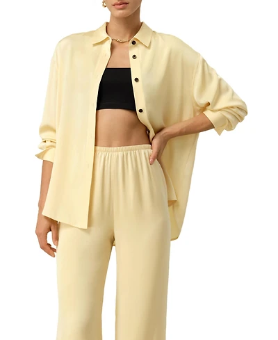 Lilysilk Women's Stretch Double Georgette Oversized Shirt