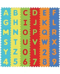 Slickblue 36-Piece Interlocking Baby Puzzle Floor Tiles with Alphabet