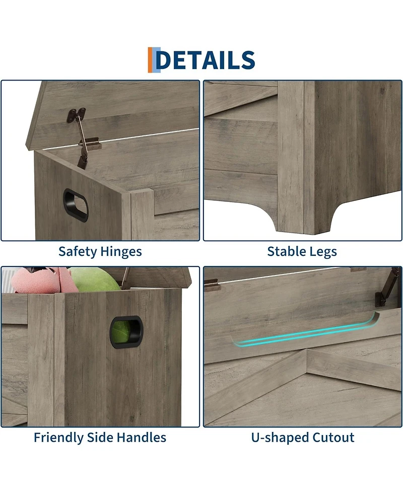 gaomon 39.4" Wooden Storage Chest