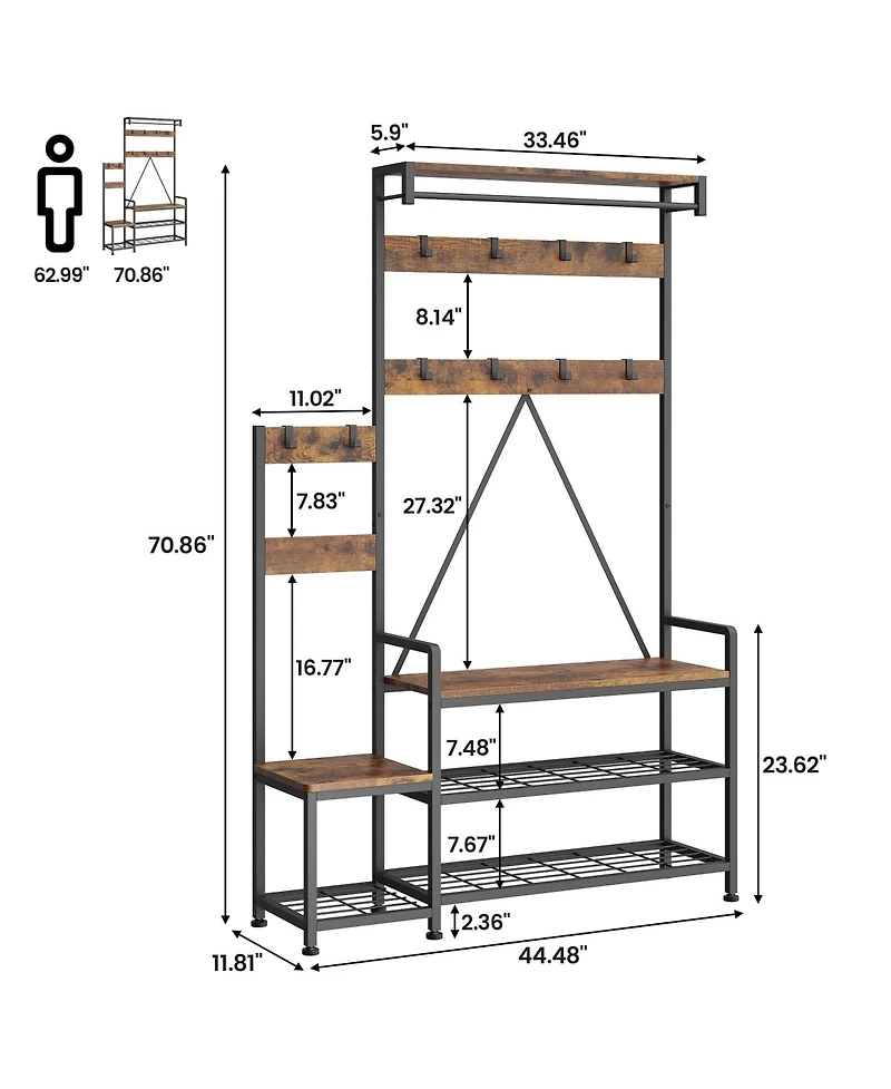 gaomon Solid Wood Parent-Child Hall Tree