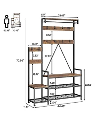 gaomon Solid Wood Parent-Child Hall Tree