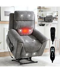 Clihome Power Lift Recliner Chair, Infinite Position Vibration Massage and Lumbar Heating