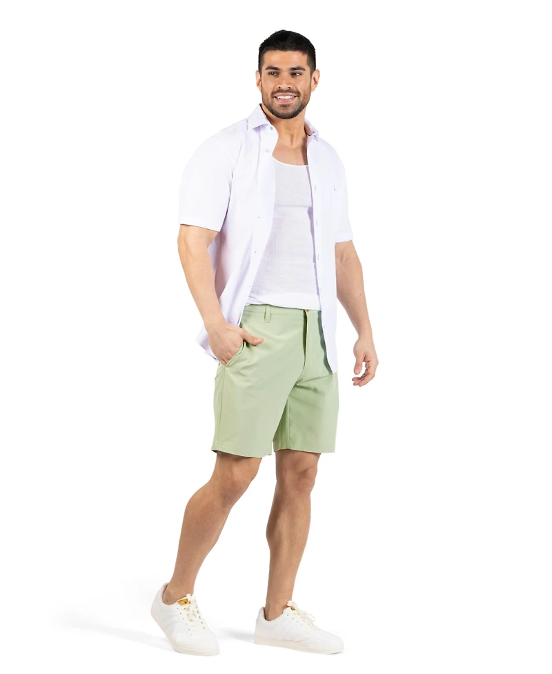 Tailorbyrd Men's Solid Seersucker Short Sleeve Shirt