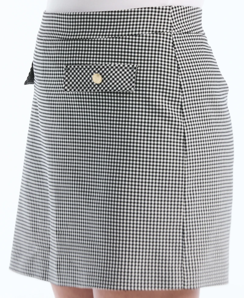 Rafaella Plus Gingham Flap Pocket Skort