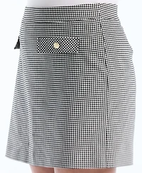 Rafaella Plus Gingham Flap Pocket Skort
