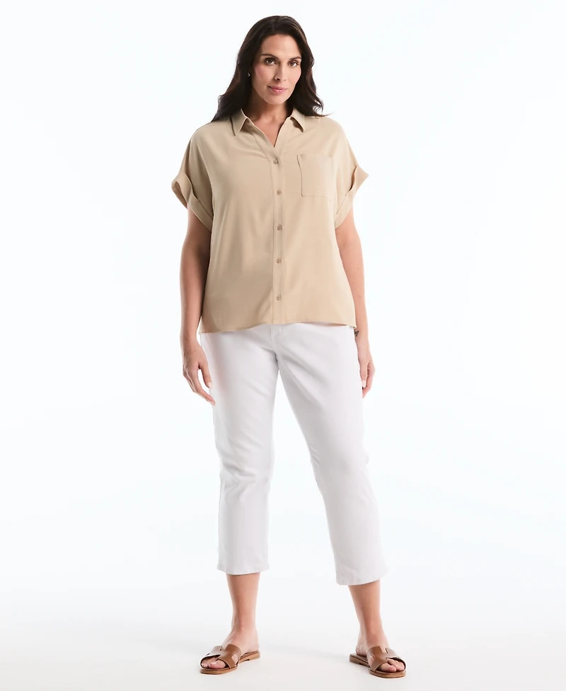 Rafaella Plus Roll Short-Sleeve Shirt