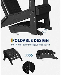 gaomon Folding Adirondack Ottoman - Hdpe All-Weather Outdoor Footrest for Patio, Deck, Backyard