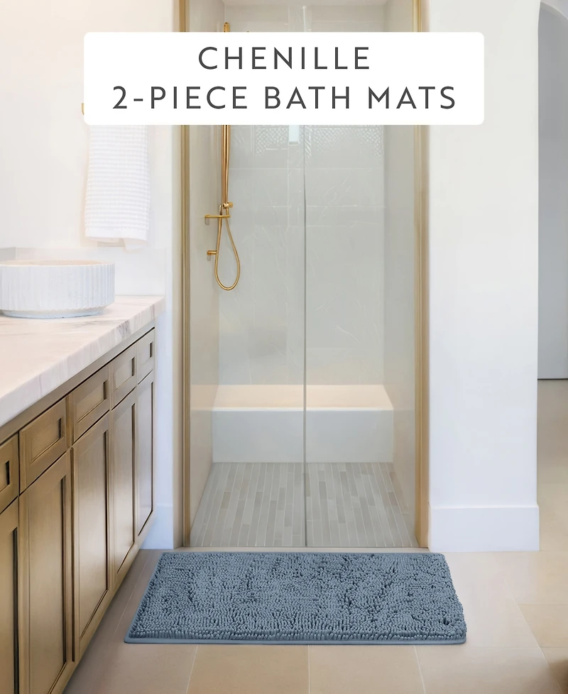 ienjoy Home Soft Absorbent Chenille 2-Pc. Bath Mat Set