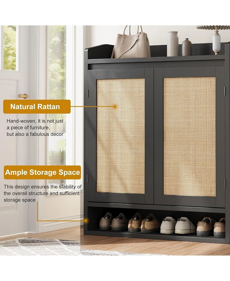 gaomon Rattan -Door Shoe Cabinet