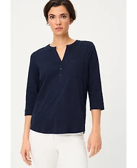 Olsen Women's Solid Henley T-Shirt