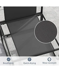 Gymax Patio Chairs Set of w/ Removable Cushions Heavy Duty Metal Frame Poolside