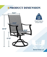 gaomon 6PCS Outdoor Swivel Dining Chairs With Textilene Breathable Back