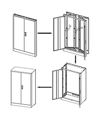 Rainsken Metal Storage Cabinet, Folding Filing Storage Cabinet with Locking Doors and Adjustable Shelf for Home Office
