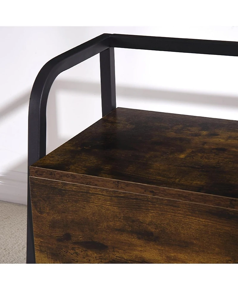 gaomon Metal & Wood Lift Top Shoe Bench