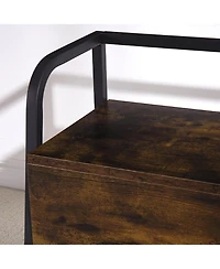 gaomon Metal & Wood Lift Top Shoe Bench