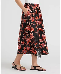 Nvlt Women's Floral Applique Midi Skirt