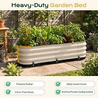 Aoodor Galvanized Raised Garden Bed, Self-Watering Planter Box with Drainage Plug and Water Reservoir