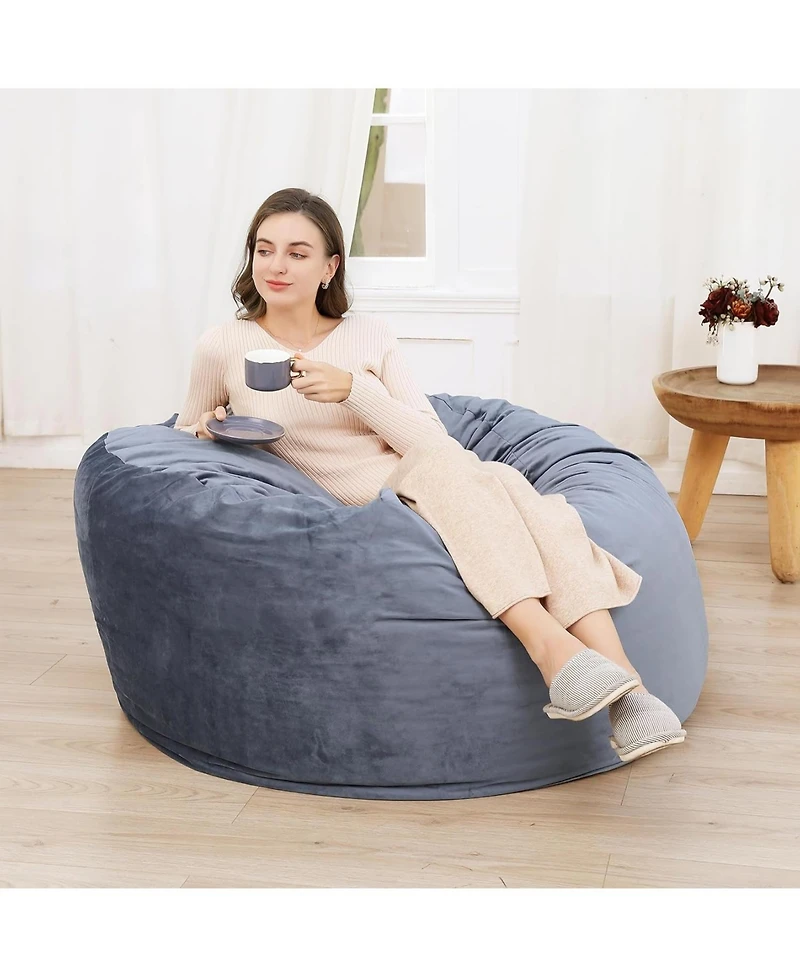 gaomon Bean Bag Chairs with Cover, 4FT Adult Bean Bag Sofa Giant Beanbag Chair with Filling