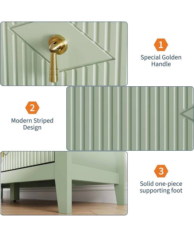 Gaomon Fluted 6 Drawer Dresser, 47.2" Wide Modern Wooden Chest for Bedroom, Living Room