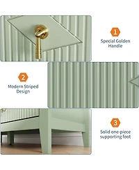 Gaomon Fluted 6 Drawer Dresser, 47.2" Wide Modern Wooden Chest for Bedroom, Living Room