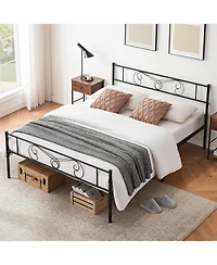 gaomon Queen Bed Frame Platform with Headboard and Footboard Metal Bed Mattress Foundation with Storage