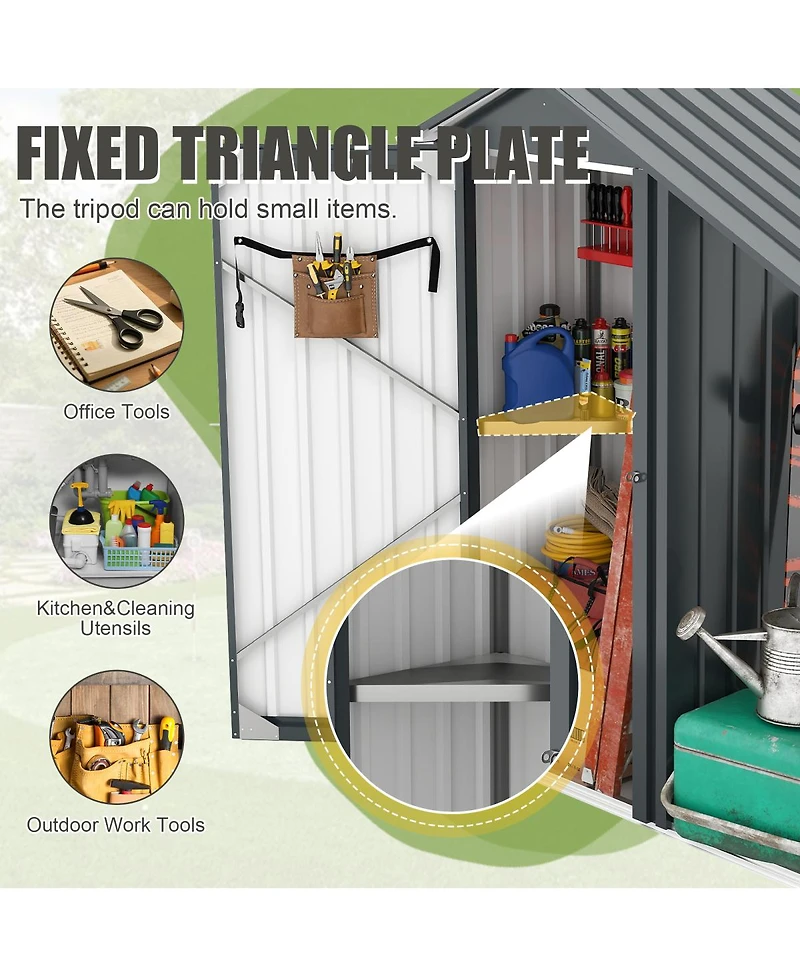 Streamdale Furniture Campcraft galvanized iron garden shed, waterproof, compact, easy assembly