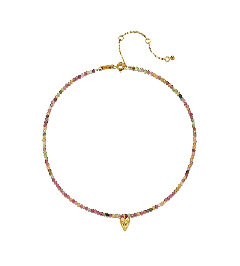 Satya Jewelry Aligned with Love Tourmaline Heart Choker Necklace