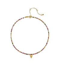 Satya Jewelry Aligned with Love Tourmaline Heart Choker Necklace