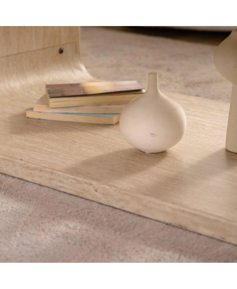 Streamdale Furniture Modern Open-Frame Curved Light Wood Coffee Table with Storage