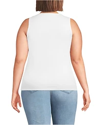 Lands' End Plus Micro Rib Square Neck Tank