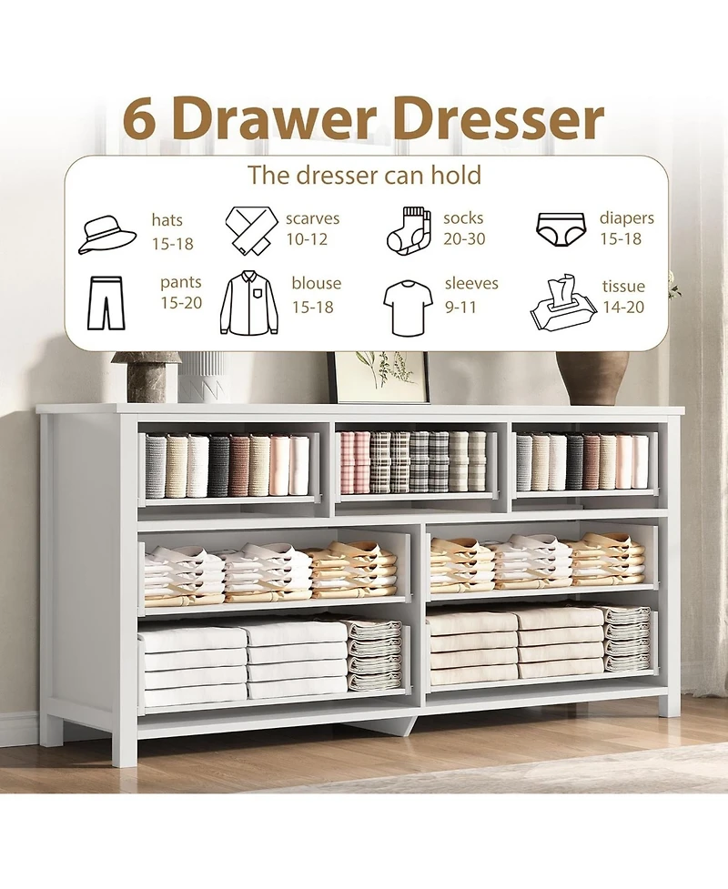 Gaomon Dresser for Bedroom with 7 Drawers, Wide Chest of Drawers with Large Clothes Storage Cabinet, Wood Dresser, Tv Stand for Bedroom
