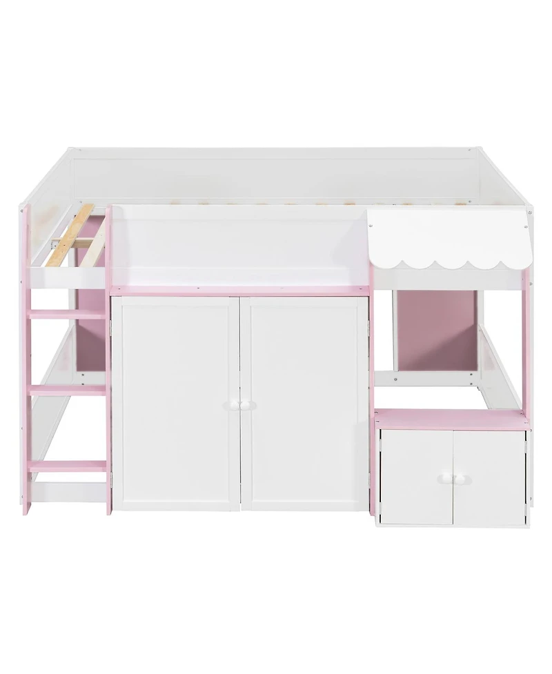 Streamdale Furniture Full Loft House Bed with Playhouse & Storage