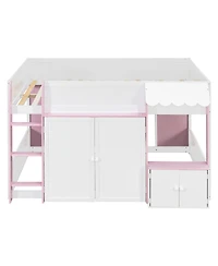 Streamdale Furniture Full Loft House Bed with Playhouse & Storage