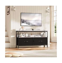 gaomon Rustic Modern Tv Stand with Fabric Drawers, Dresser Style Entertainment Center for Living Room, Bedroom