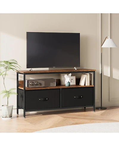 gaomon Rustic Modern Tv Stand with Fabric Drawers, Dresser Style Entertainment Center for Living Room, Bedroom